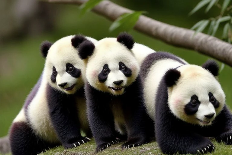 Autrefois, les pandas taient tout blancs. Mais un jour, ils allrent  l'enterrement d'une . En signe de deuil, ils avaient pris de la cendre dans leurs mains. Comme ils taient trs tristes, ils se frottrent les yeux pour essuyer leurs larmes. Pour se consoler, ils s'entourrent de leurs bras. Ils se bouchrent les oreilles pour ne pas entendre les pleurs.
Et depuis ce jour, les pandas sont blancs ... et noirs.