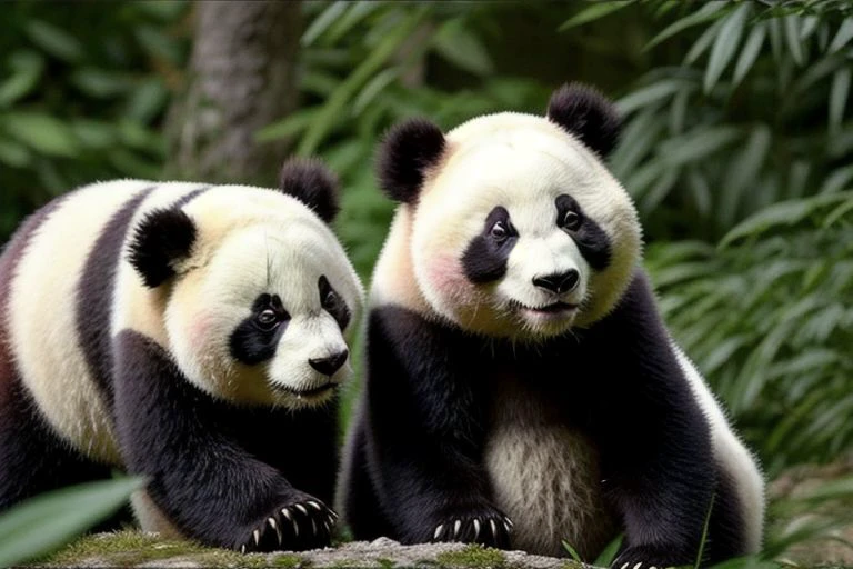 Autrefois, les pandas taient tout blancs. Mais un jour, ils allrent l'enterrement d'une . En signe de deuil, ils avaient pris de la cendre dans leurs mains. Comme ils taient trs tristes, ils se frottrent les yeux pour essuyer leurs larmes. Pour se consoler, ils s'entourrent de leurs bras. Ils se bouchrent les oreilles pour ne pas entendre les pleurs.
Et depuis ce jour, les pandas sont blancs ... et noirs.