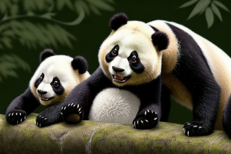 Autrefois, les pandas taient tout blancs. Mais un jour, ils allrent l'enterrement d'une . En signe de deuil, ils avaient pris de la cendre dans leurs mains. Comme ils taient trs tristes, ils se frottrent les yeux pour essuyer leurs larmes. Pour se consoler, ils s'entourrent de leurs bras. Ils se bouchrent les oreilles pour ne pas entendre les pleurs.
Et depuis ce jour, les pandas sont blancs ... et noirs.