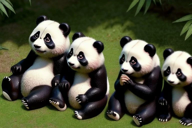 Autrefois, les pandas taient tout blancs. Mais un jour, ils allrent l'enterrement d'une . En signe de deuil, ils avaient pris de la cendre dans leurs mains. Comme ils taient trs tristes, ils se frottrent les yeux pour essuyer leurs larmes. Pour se consoler, ils s'entourrent de leurs bras. Ils se bouchrent les oreilles pour ne pas entendre les pleurs.
Et depuis ce jour, les pandas sont blancs ... et noirs.