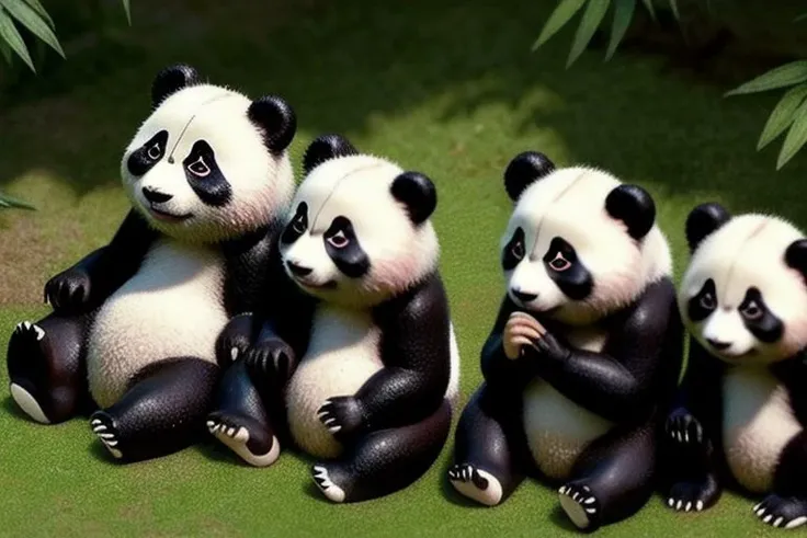 Autrefois, les pandas taient tout blancs. Mais un jour, ils allrent  l'enterrement d'une petite fille. En signe de deuil, ils avaient pris de la cendre dans leurs mains. Comme ils taient trs tristes, ils se frottrent les yeux pour essuyer leurs larmes. Pour se consoler, ils s'entourrent de leurs bras. Ils se bouchrent les oreilles pour ne pas entendre les pleurs.
Et depuis ce jour, les pandas sont blancs ... et noirs.