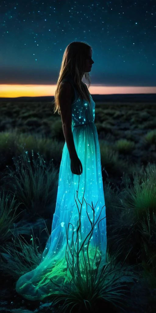 (((Ultra-HD-details))) (((lost-in-thoughts-and-places, in-the-middle-of-nowhere, bioluminescent-glow-of-life-surroundings))) 1girl,