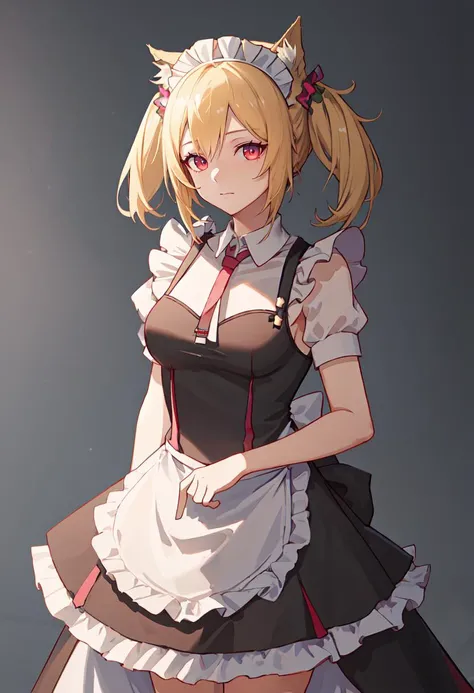 masterpiece, best quality, 1girl, solo, big mouse ears, braid,dress, <lora:tam2-000001:1>,victorian maid, smile