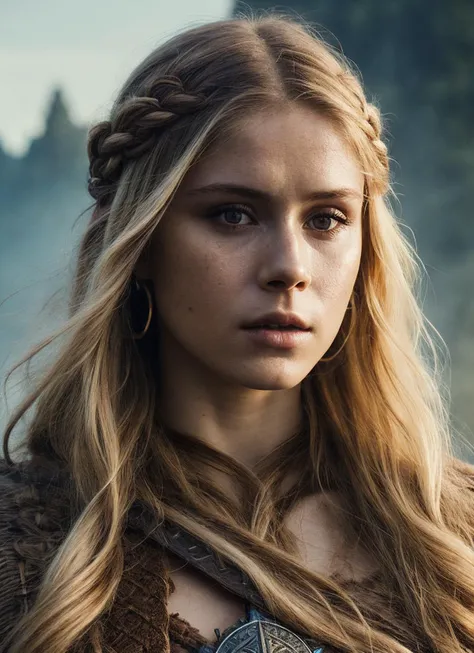 A stunning intricate full color portrait of (sks woman:1) as (viking warrior), (barbarian),  epic character composition, by ilya kuvshinov, alessio albi, nina masic, sharp focus, natural lighting, subsurface scattering, f2, 35mm, film grain, <lora:locon_sydneysweeney_v1_from_v1_64_32:1>