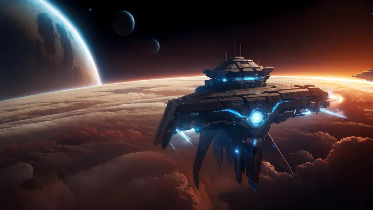 masterpiece, best quality, Spaceships, asteroids, <lora:YutaMix-extra-fantasy:0.7>, YutaMix-extra-fantasy