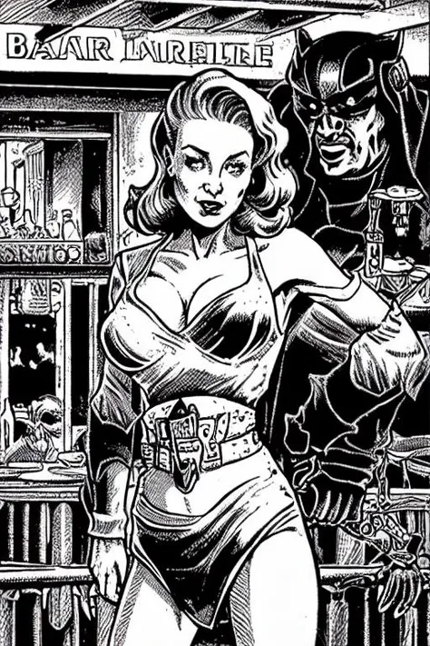 PBOldRifRPGStyle wan, woman in a dark bar