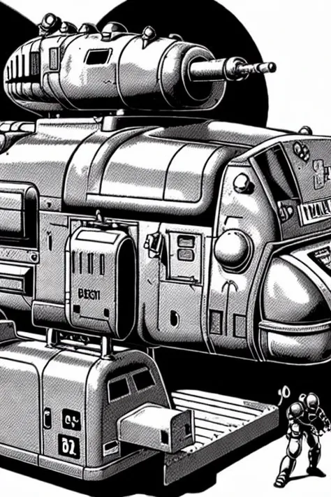 (PBOldRifRPGStyle:0.6) a caterpillar_tracks, tank robot