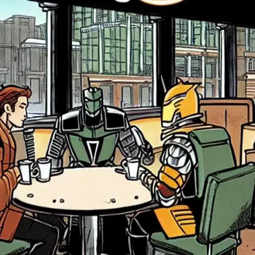 PBOldRifRPGStyle a transformer ordering coffee in a starbucks