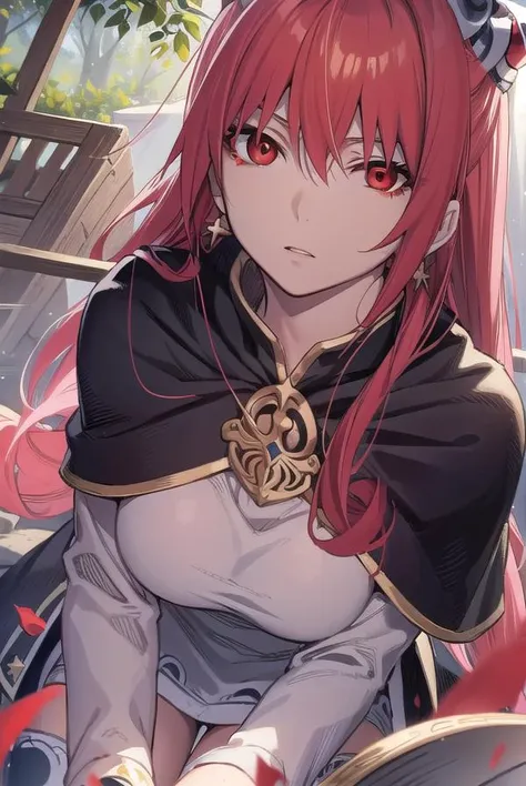 rengokuashe, <lyco:rengokuashe-lyco-nochekaiser:0.8>,
rengoku ashe, long hair, (red eyes:1.5), pink hair, earrings,
BREAK thighhighs, long sleeves, capelet, cape, dress, white dress, 
BREAK outdoors, nature, forest,
BREAK looking at viewer, (cowboy shot:1.5),
BREAK <lyco:GoodHands-beta2:1>, (masterpiece:1.2), best quality, high resolution, unity 8k wallpaper, (illustration:0.8), (beautiful detailed eyes:1.6), extremely detailed face, perfect lighting, extremely detailed CG, (perfect hands, perfect anatomy),