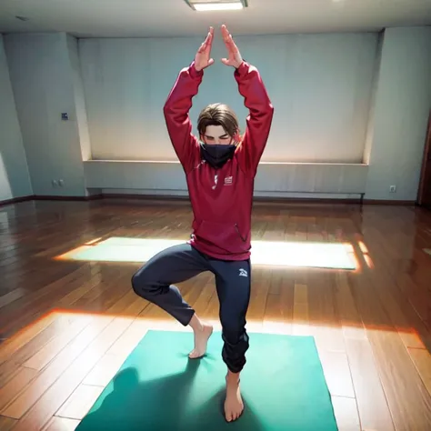 1boy,yoga,