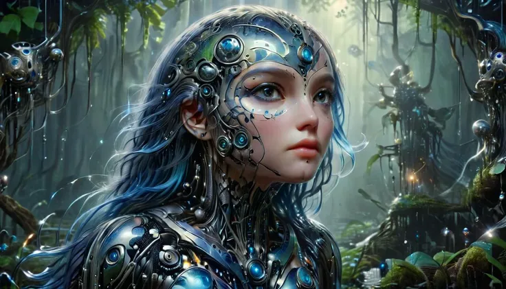 cinematic still ral-iontinvevisions liquid metal girl is lost in Mercury, dripping, forest . emotional, harmonious, vignette, 4k epic detailed, shot on kodak, 35mm photo, sharp focus, high budget, cinemascope, moody, epic, gorgeous, film grain, grainy, ral-iontinvevisions liquid metal girl is lost in Mercury, dripping, forest, dramatic atmosphere, radiant light, detailed, intricate, elegant, highly precise, extremely sharp focus, professional fine detail, sincere, cute, dynamic background, pristine, vibrant colors, epic composition, cinematic, modern, romantic, surreal, very beautiful, striking, mystical, artistic, best