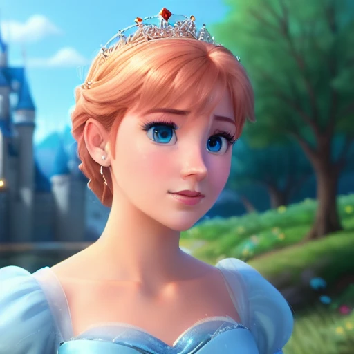 a portrait of cinderella <lora:modernDisneyLORA_modiV1:1>, modern disney style