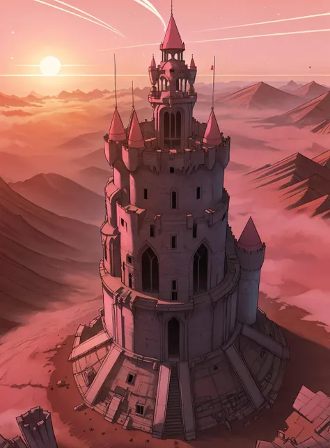 draw of a place,
mars, sun, pink sky, astronaut far, ruins, castle
<lora:Sweet_Cute_Style-000003:.7>,