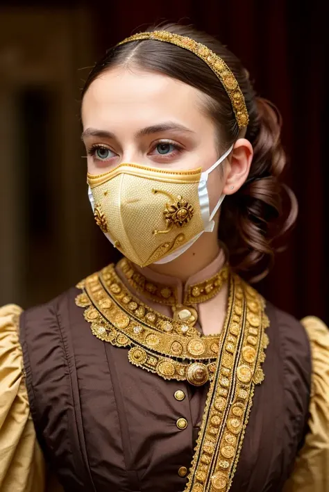 medical mask, victorian era, cinematography, intricately detailed, crafted, meticulous, magnificent, maximum details, extremely hyper aesthetic