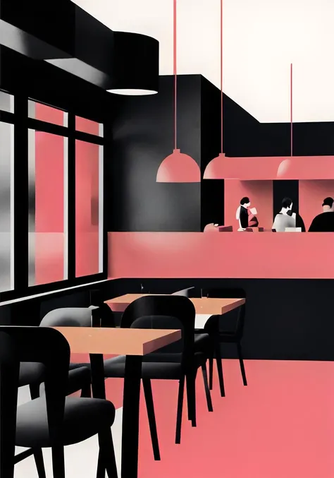 busy restaurant, minimalistic, simple colors<lora:colorful_minimalist_illustration-17-locon:1.2>