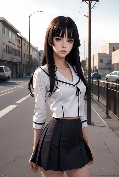 (masterpiece, best quality), 1girl, <lora:migiwakazuha-nvwls-v1:0.8> migiwa kazuha, hair ribbon, white shirt, short sleeves, plaid skirt, black thighhighs, hair ribbon, purple dress, white jacket