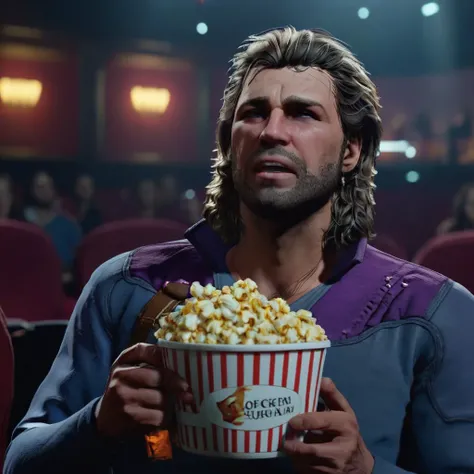 gale eating popcorn in a cinema <lora:gale:1>