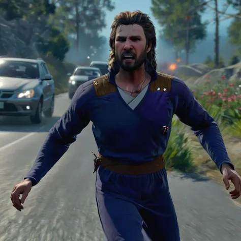 gale running into oncoming traffic <lora:gale:1>