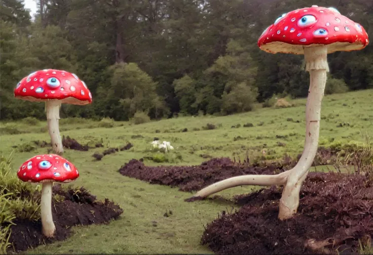 photo Alien-themed anthropomorphic biomechanical android (monster alien:2) mushroom, Extraterrestrial, 35mm photograph <lora:y2kmadmix_db-v0.0.1-extract:1>