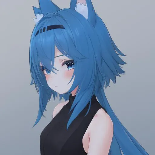 Girl, blue hair,  <lora:VRChatRindo:0.5>