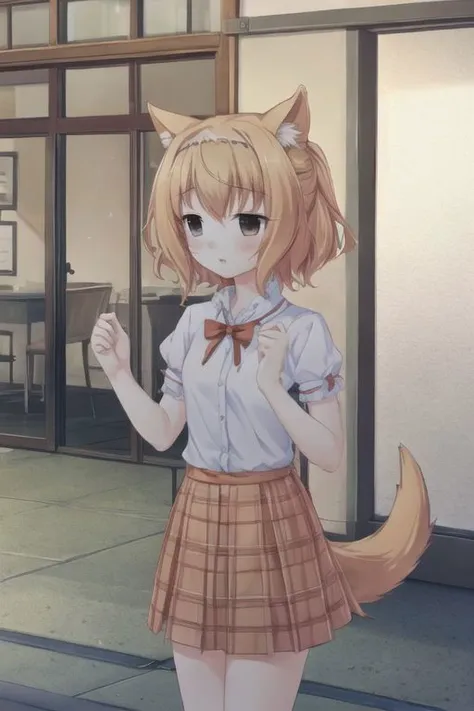 sayori \(neko works\), sayori, backgroud, ppsachi, dog ears, dog tail, dog girl