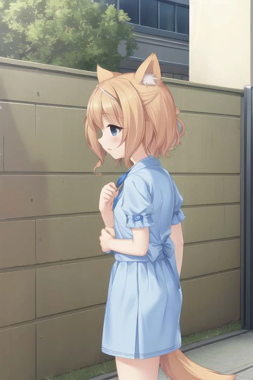 sayori \(neko works\), sayori, backgroud, ppsachi, dog ears, dog tail, dog girl