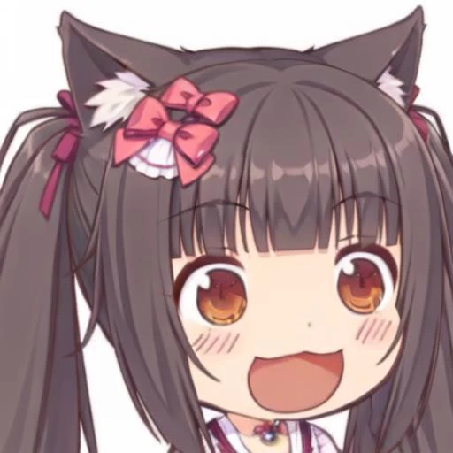 <lora:ç´æ¥å¼ç¬chibi-laugh:0.8> chibi,qç,laughing
 <lora:super-choko-newlora-v4:0.8>,choko,1girl,solo,animal_ears, solo, cat_ears,slit_pupils, black_hair, very_long_hair, brown_eyes, ribbon, bangs, bow, blunt_bangs, hair_ribbon,twintails,low_twintails