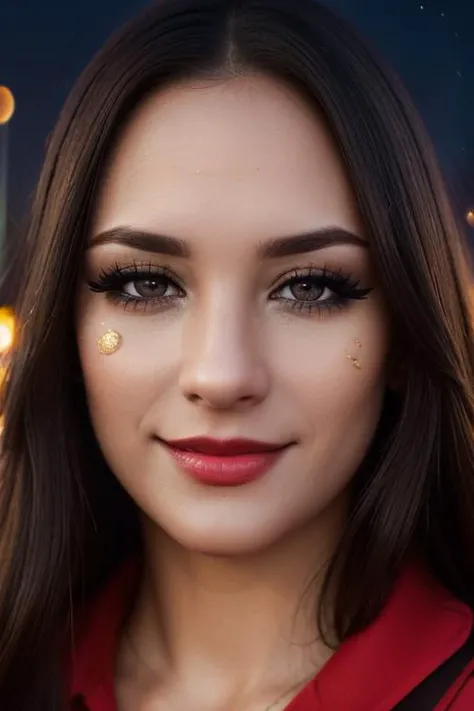<lora:melissa-10:0.5>, melissa, ((dark brown hair)), photo of a woman, ((outdoors, fire, city, at night)),((police badge, police uniform)) smiling, (lipstick, blush, eye shadow), ((best quality, masterpiece, extreme details, high resolution):1.2),((detailed eyes, beautiful eyes, detailed face, beautiful face):1.2)