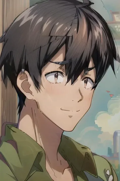 ((masterpiece)),(illustration),best quality,delicate details,refined rendering,((Menga style)),(((Toon style))),(portrait:1.41),8k,toon style,((Japan anime)),1boy,male focus,solo,handsome,Stylish Pose,portrait,thick eyebrows,black eyes,solid eyes,model,tall,thin,slim asian boy,black hair,short hair,<lora:Mukohda_V2:1>,<lora:add_detail:0.8>,Smirk,