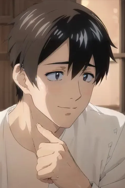 ((masterpiece)),illustration,best quality,delicate details,refined rendering,comic,((Japan Anime style)),((Menga style)),(((Toon style))),
1boy,lineart,<lora:Mukohda_V2:0.7>,aqua eyes,glint,handsome face,real skin texture,well-proportioned hands,upper body,Happy New Year,
([Shelf lighting|Soft lighting|mood lighting|Ambient lighting]),