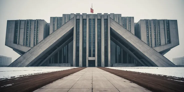 architecture, soviet architecture, photorealistic, retro, (soviet), (megastructure), low saturation, dirt, futuristic, concrete and shiny metal, details, texture, symmetric, dynamic light, film grain, fog, snow-covered landscape, Medieval Surrealism, intricate political intrigue
<lora:Brutalist_Geometry__01-000009:1>,Brutalist,Geometry,