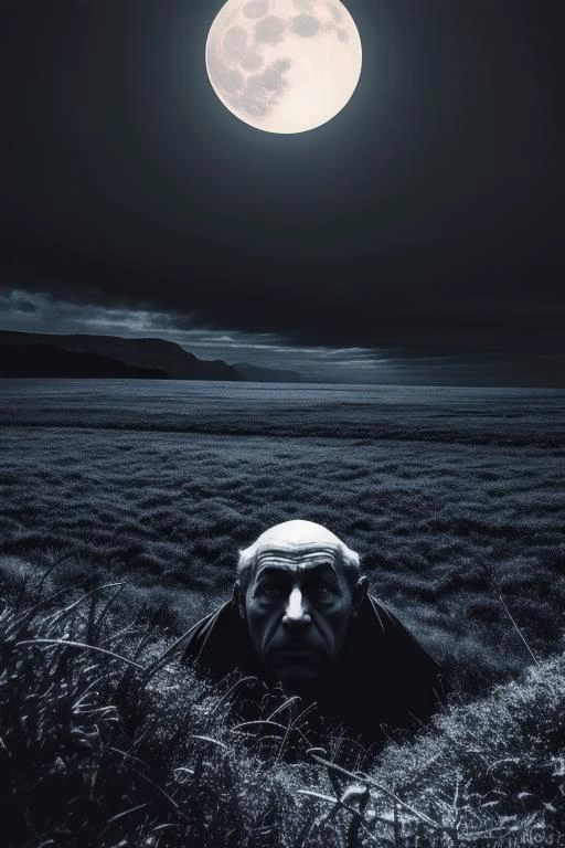 best quality,masterpiece,(1man, wrinkled face, old male:1.2), wise, grey eyes, white hair, fade with beard, solo, half shot, looking at viewer, detailed background, detailed face, (lovecraftian theme:1.1), worried, investigator of eldritch mysteries, victorian frayed adventuring gear, , cape, dark color scheme, lovecraftian story, , isolation, ominous tome, withered fieldinfinite abyss in background, eerie moonlight, mysterious lovecraftian atmosphere, ,