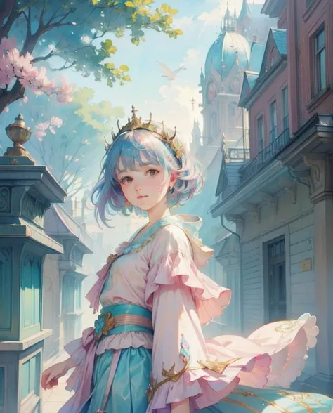 (Cinematic Photo:1.3) of (Realistic:1.3),(Cosy:1.3) Princess girl with wing, Blue, Pastel, glitter, dramatic, dreamy, pastel, Watercolor, Whimsical, Delicate, seashell crown, Trending on Artstation, Highly detailed, Intricate, Portrait, digital painting, Fantasy theme, Fantasy robes, Fantasy concept art, Fantasy character art, Smug, Teenage girl, perfect body, full body, dreamy, pastel, Watercolor, Whimsical, Delicate, seashell crown, art by loish and lois van baarle, Trending on Artstation, Highly detailed, Intricate, Portrait, digital painting,Highly Detailed,(Art Deco:1.3),(Photorealism:1.3),(Classical Realism:1.3),(Fujifilm Superia:1.3),naturalism,land Art,regionalism,shutterstock contest winner,trending on unsplash,featured on Flickr