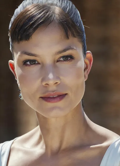 High detail RAW color Photo of gorgeous sks woman, smile, fit, toned, sexy look, high detail hair, (skin pores, skin imperfections), sharp body, highly detailed body, highly detailed face, sharp focus, 8k high definition, insanely detailed, intricate, masterpiece, highest quality, <lora:locon_sylviahoeks_v1_from_v1_64_32:1.25>