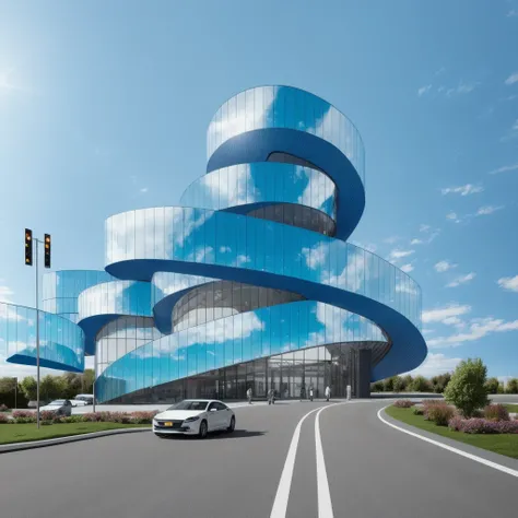 mabuilding, (modern), no humans, outdoors, building, sky, tree, road, scenery, car, motor vehicle, real world location, ground vehicle, city, street, lamppost, crosswalk, day, cityscape, skyscraper, sign, traffic light, ((glass architectural facade:0.8))
blue sky,
<lora:zahahadid:0.6> <lora:nightbuilding:0.4>