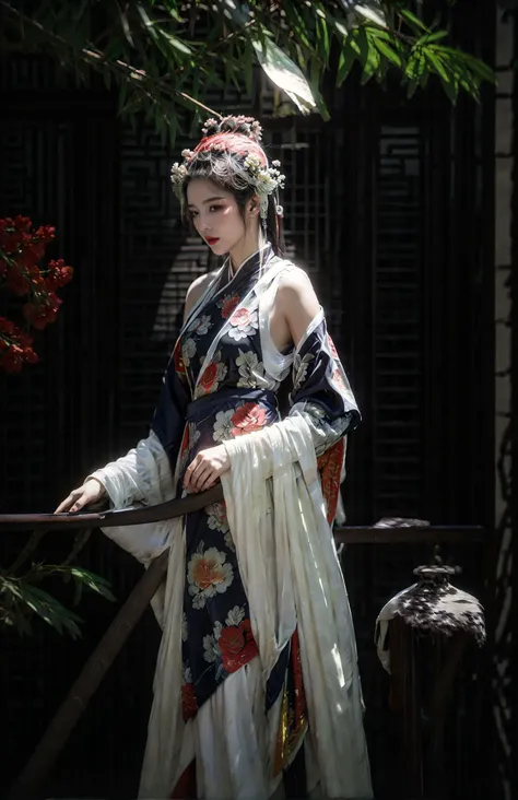 xuer traditional chinese art opera,1girl,solo,(upper body:1.2),
floral print,east asian architecture,ancient china,landscape garden,pavilion,pool,Mahogany chair,open view,rockery,ancient Chinese wooden architecture,Corridor bridge,return to the ancients,oil lamp peaceful,beautiful,cozy,scenery with hills and waters.,
<lora:~Q?-bf xuer traditional chinese art opera:0.8>,