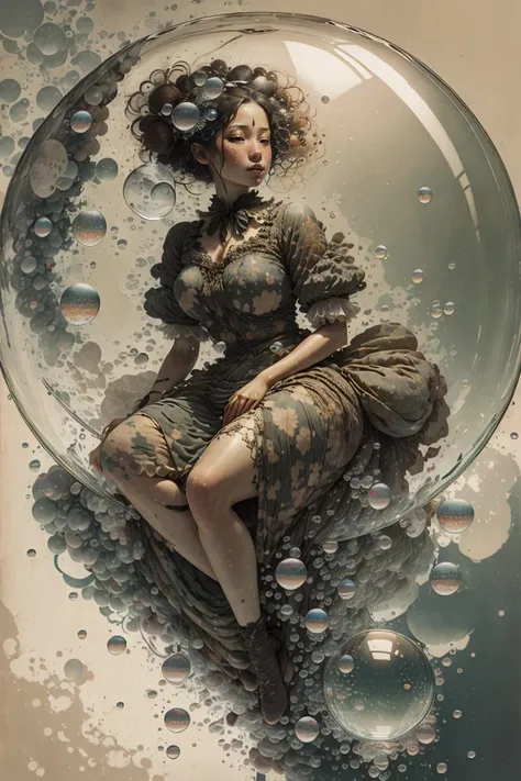 <lora:WC-girl-bubbles-water-style-darquelilly-v1:1> gbwstyle, car in bubble