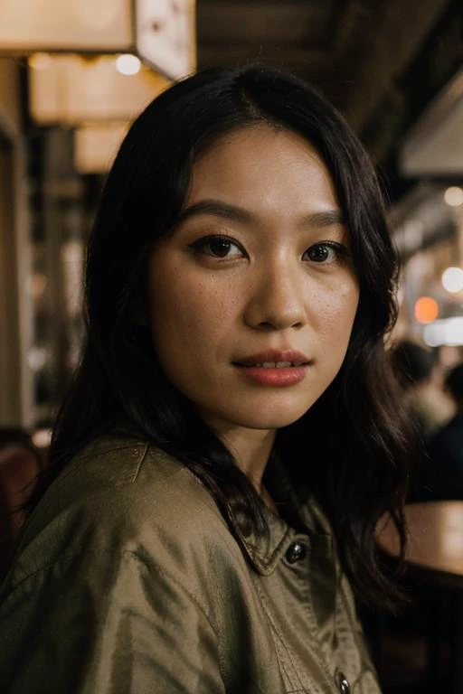 <lora:jesshong3-000008:1>  jesshong a close up portrait photo of a beautiful 26 y.o woman in a paris cafe,   wearing vintage clothing, moody, vines, organic, modern, (high detailed skin:1.2), 8k uhd, dslr, soft lighting, high quality, film grain, Fujifilm XT, [detailed face: perfect eyes:20]