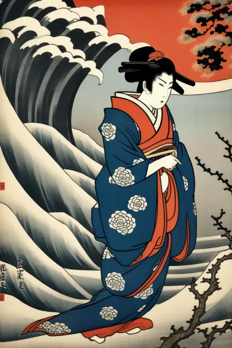 <lora:Ukiyo-e Art:1>Ukiyo-e Art - An illustration of an ukiyo - e, a traditional Japanese woodcut