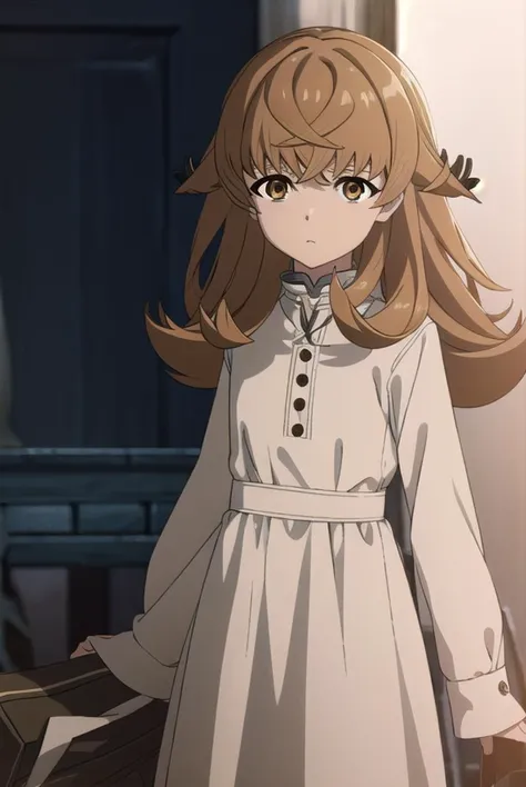 mushokutenseijuliette, <lyco:mushokutenseijuliettes2-lyco-nochekaiser:1>,
mushoku tensei juliette, long hair, brown hair, (brown eyes:1.5),
BREAK long sleeves, dress, white dress, collar,
BREAK outdoors,
BREAK looking at viewer, (cowboy shot:1.5),
BREAK <lyco:GoodHands-beta2:1>, (masterpiece:1.2), best quality, high resolution, unity 8k wallpaper, (illustration:0.8), (beautiful detailed eyes:1.6), extremely detailed face, perfect lighting, extremely detailed CG, (perfect hands, perfect anatomy),