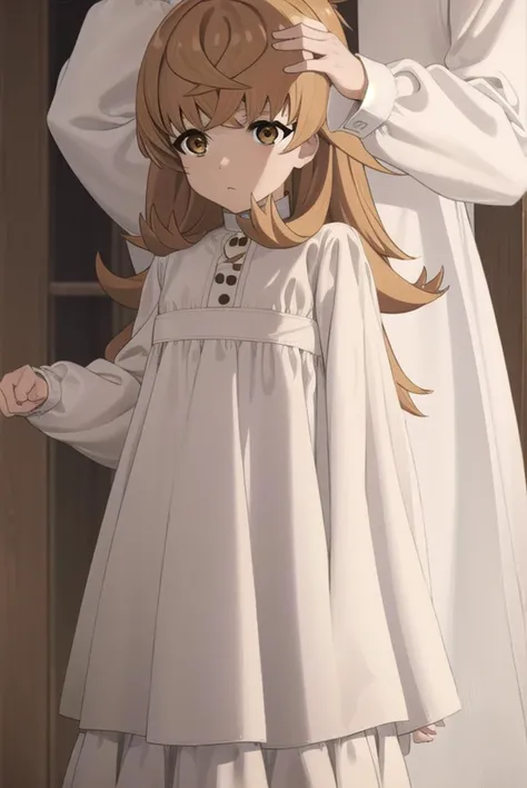 mushokutenseijuliette, <lyco:mushokutenseijuliettes2-lyco-nochekaiser:1>,
mushoku tensei juliette, long hair, brown hair, (brown eyes:1.5),
BREAK long sleeves, dress, white dress, collar,
BREAK outdoors,
BREAK looking at viewer, (cowboy shot:1.5),
BREAK <lyco:GoodHands-beta2:1>, (masterpiece:1.2), best quality, high resolution, unity 8k wallpaper, (illustration:0.8), (beautiful detailed eyes:1.6), extremely detailed face, perfect lighting, extremely detailed CG, (perfect hands, perfect anatomy),