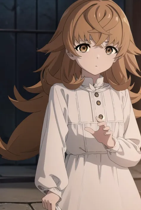 mushokutenseijuliette, <lyco:mushokutenseijuliettes2-lyco-nochekaiser:1>,
mushoku tensei juliette, long hair, brown hair, (brown eyes:1.5),
BREAK long sleeves, dress, white dress, collar,
BREAK outdoors,
BREAK looking at viewer, (cowboy shot:1.5),
BREAK <lyco:GoodHands-beta2:1>, (masterpiece:1.2), best quality, high resolution, unity 8k wallpaper, (illustration:0.8), (beautiful detailed eyes:1.6), extremely detailed face, perfect lighting, extremely detailed CG, (perfect hands, perfect anatomy),