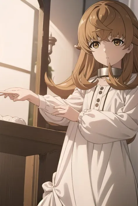 mushokutenseijuliette, <lyco:mushokutenseijuliettes2-lyco-nochekaiser:1>,
mushoku tensei juliette, long hair, brown hair, (brown eyes:1.5),
BREAK long sleeves, dress, white dress, collar,
BREAK outdoors,
BREAK looking at viewer, (cowboy shot:1.5),
BREAK <lyco:GoodHands-beta2:1>, (masterpiece:1.2), best quality, high resolution, unity 8k wallpaper, (illustration:0.8), (beautiful detailed eyes:1.6), extremely detailed face, perfect lighting, extremely detailed CG, (perfect hands, perfect anatomy),