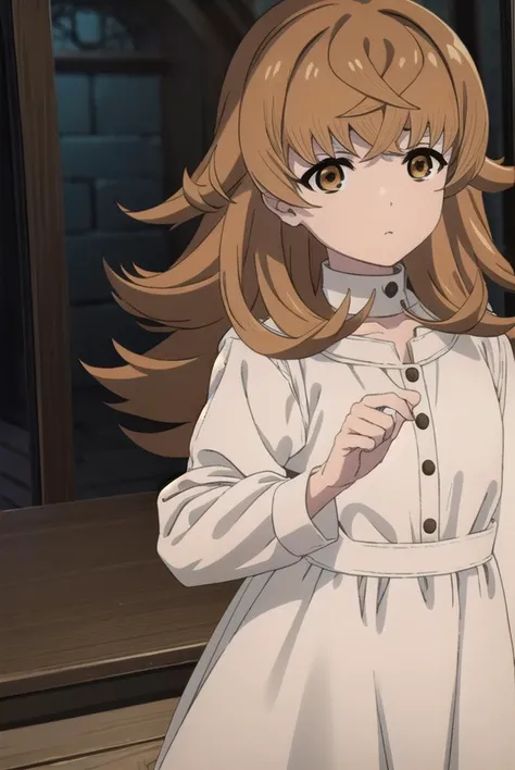 mushokutenseijuliette, <lyco:mushokutenseijuliettes2-lyco-nochekaiser:1>,
mushoku tensei juliette, long hair, brown hair, (brown eyes:1.5),
BREAK long sleeves, dress, white dress, collar,
BREAK outdoors,
BREAK looking at viewer, (cowboy shot:1.5),
BREAK <lyco:GoodHands-beta2:1>, (masterpiece:1.2), best quality, high resolution, unity 8k wallpaper, (illustration:0.8), (beautiful detailed eyes:1.6), extremely detailed face, perfect lighting, extremely detailed CG, (perfect hands, perfect anatomy),