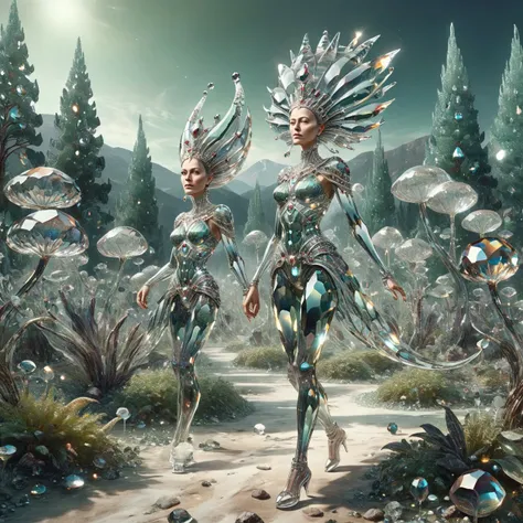 ### **Planète : Glacius Infernum**
**Description Générale :**
- **Type de Planète :** Glacée, acide, et brumeuse.
- **Environnement :** *Glacius Infernum* est une planète de type enfer glacé avec une atmosphère dense et corrosive. La surface est couverte de formations de glace acide et de cristaux de soufre, avec des océans d'acide et des volcans actifs. Le climat est caractérisé par des températures extrêmement basses et des conditions acides, ce qui rend l'environnement hostile et brillant.
**Atmosphère :**
- **Composition :**
- Azote (70%)
- Soufre (30%)
- Magnésium (20%)
- Oxygène (67%)
- Acide sulfurique (30%)
- Acide chlorhydrique (30%)
- Chlore (25%)
- CO2 (45%)
- Sulfure d'hydrogène (5%)
**Surface :**
- **Océans :** Les océans sont constitués d’acide, enrichis en chlore, formant des lacs acides corrosifs.
- **Glaces :** La glace est formée de composés acides tels que des cristaux d’acide sulfurique et de magnésium, ce qui lui confère une teinte jaune vif et une texture brillante.
### **Habitants : Mirialis**
**Description Physique :**
- **Apparence :** Les *Mirialis* sont des humanoïdes hermaphrodites avec une peau translucide en dégradés de bleu et violet. Ils ont des cheveux flottants ressemblant à des plumes en couleurs vives (rose, vert, or). Ils sont de taille moyenne, avec une apparence féérique et colorée.
- **Caractéristiques :** Leur peau et leurs cheveux sont adaptés pour résister aux conditions acides et glaciales. Leurs yeux sont grands et brillants, adaptés à la faible luminosité.
**Comportement Social :**
- **Communication :** Ils utilisent des vocalisations variées et des signaux visuels (changement de couleur de peau) pour communiquer, semblables aux perroquets et oiseaux de paradis.
- **Interactions Sociales :** Ils vivent en groupes sociaux avec des hiérarchies fluides, engagés dans des rituels de danse et des parades pour établir des liens sociaux. Ils ont des comportements ludiques et curieux, comparables à ceux de