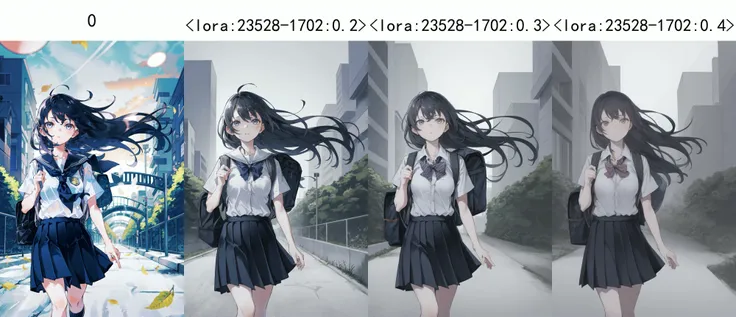 1girl,Black hair,Long hair,Backpack,school uniform,School gate,leaves,Windy,0,