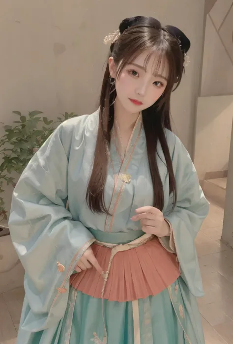 best quality, master piece
<lora:doll19:0.7> face, close_up, portrait_photo,
<lora:hanfu_v30:0.4>hanfu, Lute-shaped sleeve, mamian skirt, long coat, ,
