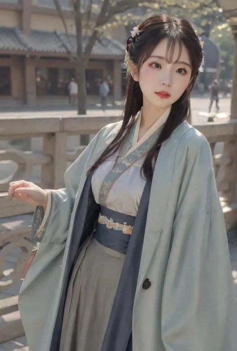 best quality, master piece
<lora:doll19:0.7> face, close_up, portrait_photo,
<lora:hanfu_v30:0.4>hanfu, Lute-shaped sleeve, mamian skirt, long coat, ,