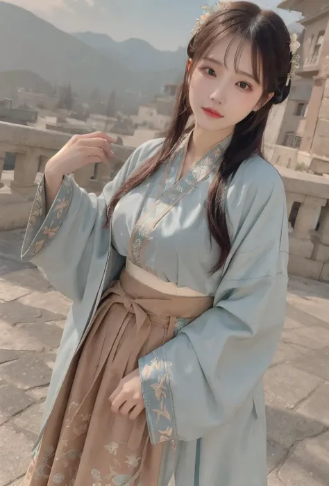 best quality, master piece
<lora:doll19:0.7> face, close_up, portrait_photo,
<lora:hanfu_v30:0.4>hanfu, Lute-shaped sleeve, mamian skirt, long coat, ,