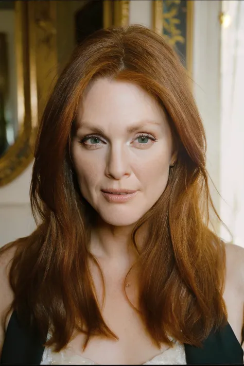 <lora:Julianne_Moore3:0.6> julianne moore, (ginger hair:1.1), redhead, (blue eyes:0.7), shiny skin, beautiful woman, mansion, detailed intricate iris, detailed, detailed face, thighs, epic, haze lighting, <lora:Julianne_Moore:1> julianne moore, RAW candid cinema, 16mm, color graded portra 400 film, remarkable color, ultra realistic, textured skin, remarkable detailed pupils, realistic dull skin noise, visible skin detail, skin fuzz, dry skin, shot with cinematic camera